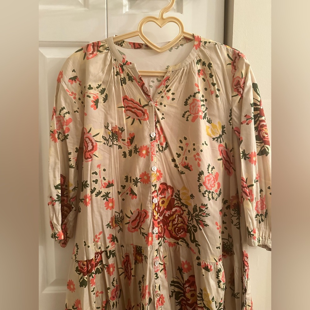 NWOT Khaadi Floral Tiered Cotton-Blend Maxi Dress. Size S can fit up to a M. - Picture 6 of 9